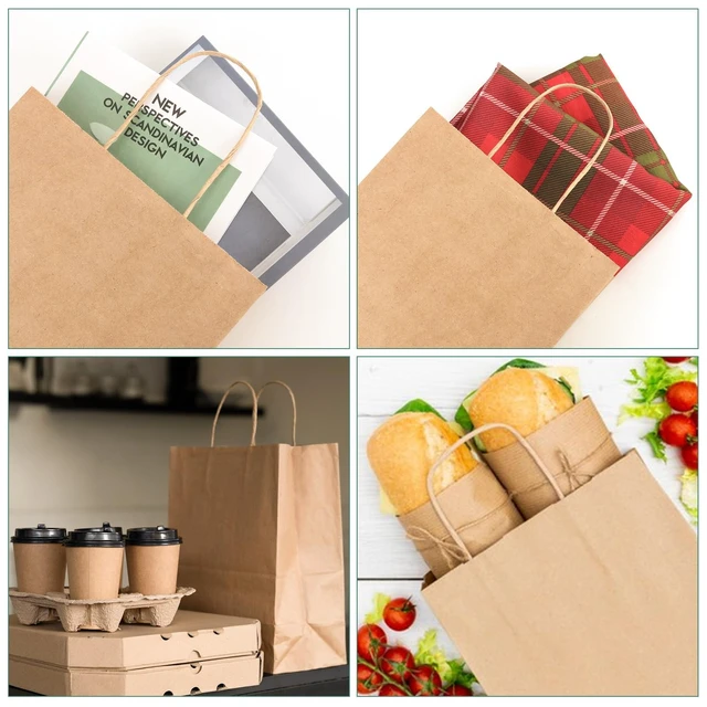 Alt view image 7 of 7 - Brown Paper Bags with Handles, 200Pcs 8x4.5x10In Kraft Paper Bag | Small Medium Paper Bags with Handles Bulk Treat Bags Kraft Paper Gift Bag for Retail Party Shopping Party Favor