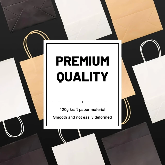 Alt view image 5 of 7 - Gift Bags 5.9"x3.15"x8.25" 100pcs Brown Kraft Paper Bag with Handles | For Small Business Christmas Bulk, Wedding, Party Favor, Shopping, Lunch, Halloween Trick-or-Treat Bags