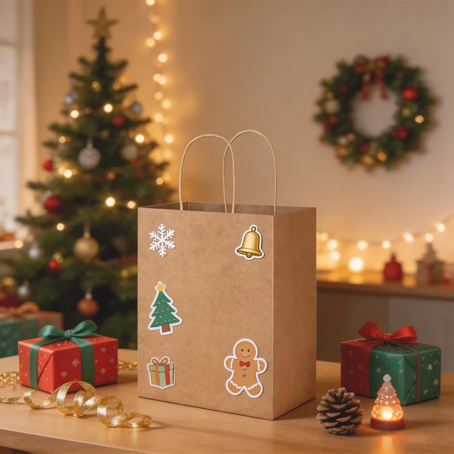 Alt view image 6 of 7 - 100 Pack 8x4.75x10 Inch Medium Brown Kraft Paper Bags with Handles Bulk for Wedding Birthday Party Favors Grocery Retail Shopping Business Goody Craft Gift Bags Sacks (Plain Natural 100 Count)