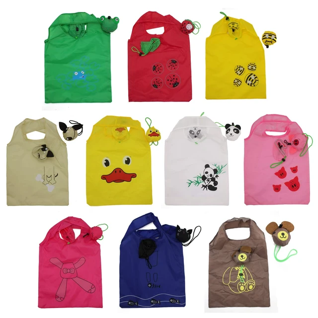 Alt view image 4 of 7 - Animals Folding Shopping Bags Reusable Shopping Tote Compact Eco Bags | Reusable Grocery Bags Foldable Machine Washable Reusable Shopping Bags,Lightweight Polyester Fabric