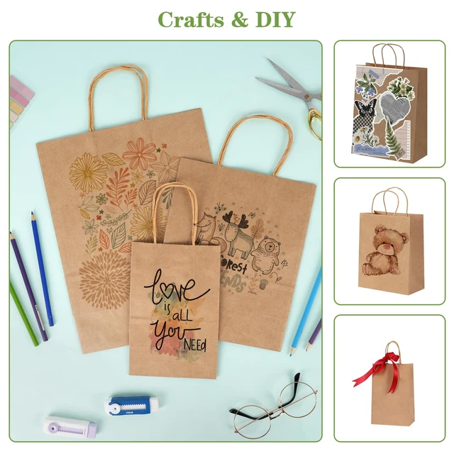 Alt view image 6 of 7 - 120pcs Paper Bags with Handles Assorted Sizes Kraft Brown Bags | Brown Paper Gift Bags with Handles Bulk 3 Mixed Sizes for Retail, Party, Birthday, Gift, Shopping, Business, Merchandise
