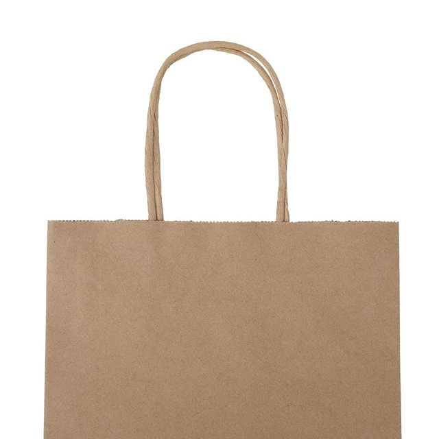 Alt view image 4 of 7 - 100 Pack 8x4.75x10 Inch Plain Medium Paper Bags with Handles Bulk, Brown Kraft Craft Gift Bags, Grocery Shopping Retail Birthday Party Favors Wedding Sacks (Natural Brown, 100pcs)