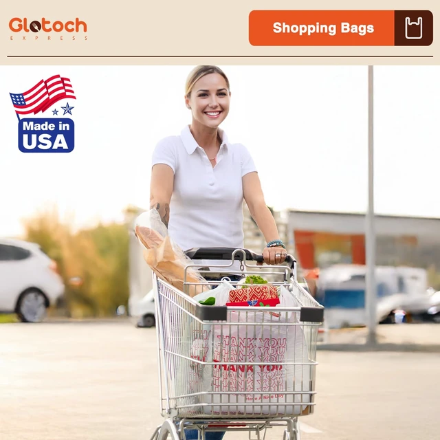 Alt view image 7 of 7 - Thank You Shopping Bags with Handles White 1000 Count | 11.5" x 6.5" x 21" Grocery Bags for Restaurant, Retail, Takeout, Convenience Stores, T-shirt Bag in Bulk for Small Business