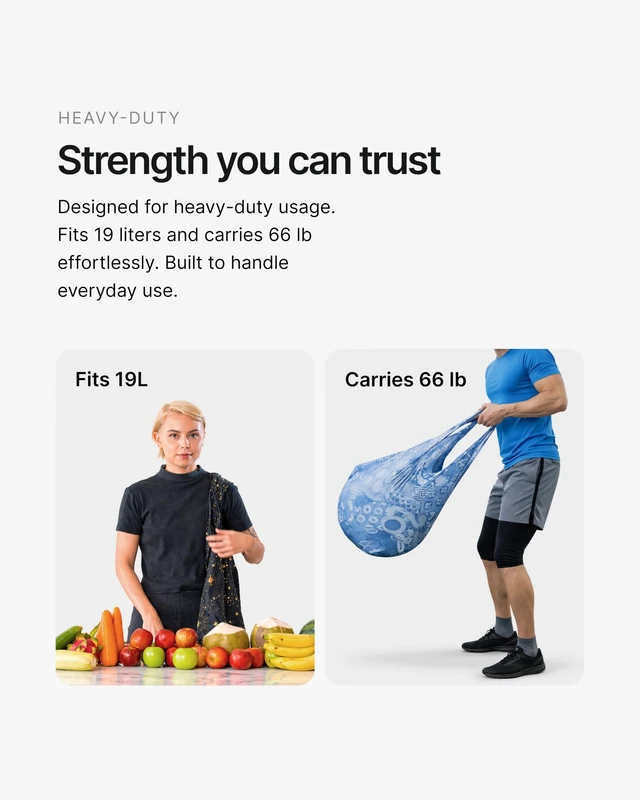 Alt view image 6 of 7 - Standard 19L Tote Foldable Packable Reusable Grocery Shopping Bag | 0.9 oz Premium Portable Collapsible Ultralight Pocket-Sized for Everyday Use & Travel