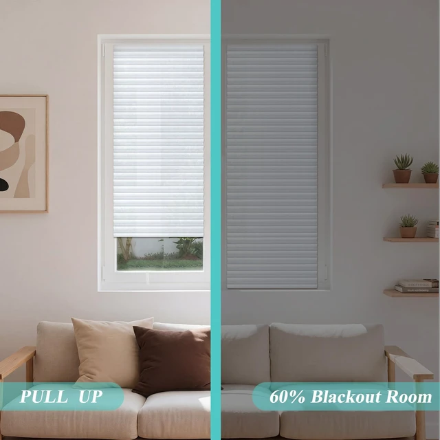 Alt view image 6 of 6 - 2 Panels 25 x 72 Inch Adhesive Blackout Sidelight Curtains Temporary Blinds for French Door Sidelight No Drill Blackout Curtains No Tools Cut to Size Fabric Privacy Blinds for French Doors