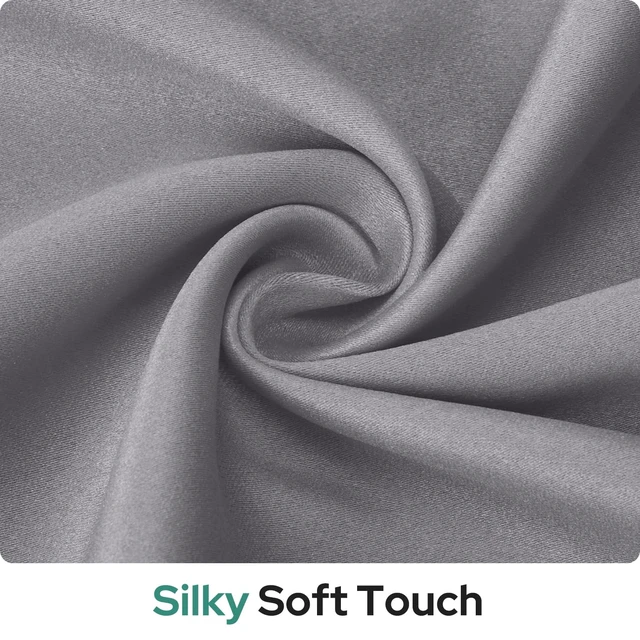 Alt view image 3 of 7 - 100% Blackout Door Curtains for French Door 26x40 Inch | Light Grey, 100% Blackout, Thermal Insulated, No Drilling, UV Protection, Door Window Curtain, with Adhesive Tape
