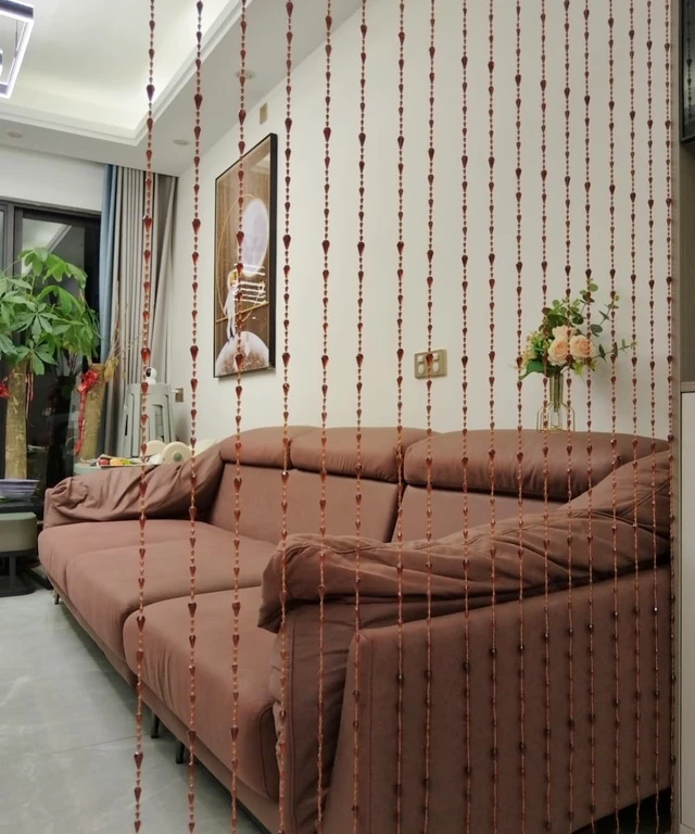 Alt view image 6 of 7 - Beaded Curtain Doorways Acrylic Hanging Door Beads String Curtains Tassel Room Divider Screen Decor for Doorway Window Living Room Wedding (042coffee, 39 inch x 78.7 inch), ES042