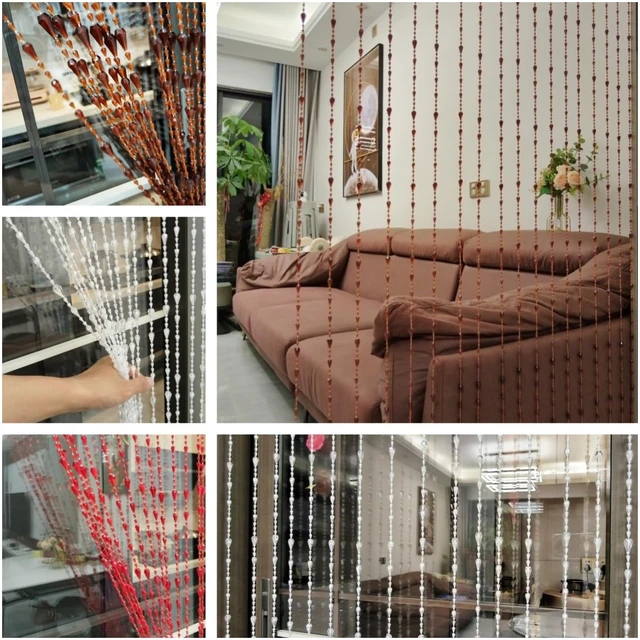 Alt view image 7 of 7 - Beaded Curtain Doorways Acrylic Hanging Door Beads String Curtains Tassel Room Divider Screen Decor for Doorway Window Living Room Wedding (042coffee, 39 inch x 78.7 inch), ES042