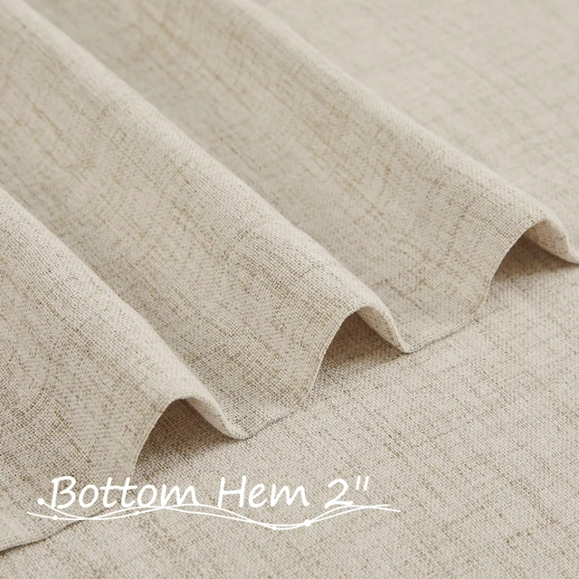 Alt view image 5 of 6 - Small Linen Door Curtains Doorway Semi Sheer Curtain Room Divider Light Filtering Drape Dual Rod Pocket Boho Window Curtains for Closet, 25 x 40 inches Long, Natural, 1 Panel