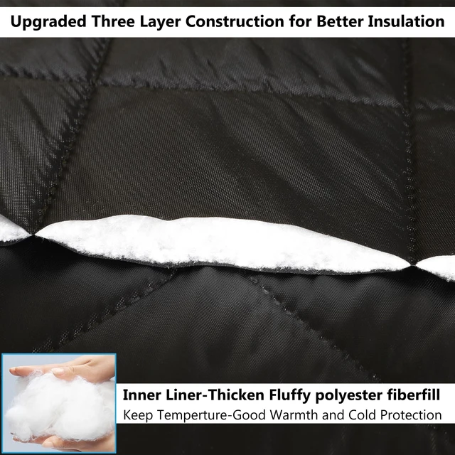 Alt view image 3 of 7 - Wide Magnetic Thermal Insulated Door Curtain for Winter | Thicken Polyester Fiberfill & Heavy Duty Oxford Cloth,Temporary Window Insulation Cover Curtain for French Sliding Door,74x81