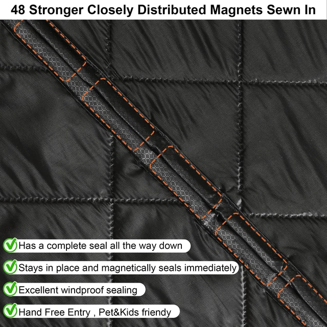 Alt view image 5 of 7 - Wide Magnetic Thermal Insulated Door Curtain for Winter | Thicken Polyester Fiberfill & Heavy Duty Oxford Cloth,Temporary Window Insulation Cover Curtain for French Sliding Door,74x81