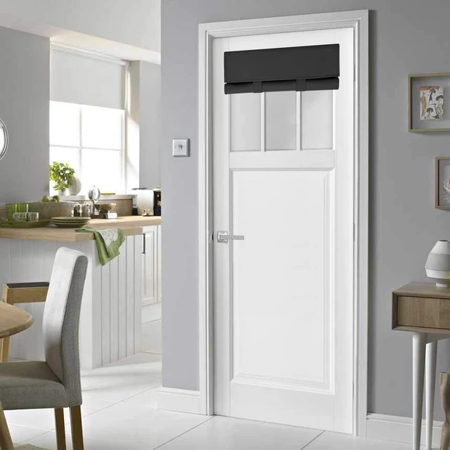 Alt view image 6 of 6 - 100% Blackout French Door Curtains, Wrinkle Free, Room Darkening, Blocks Light and Heat Through Glass. Drill-Free Easy Installed Door Window Curtains. (Black,1 Panel, 24"x 18")