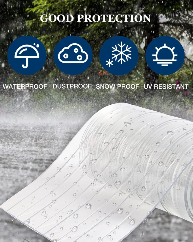 Alt view image 5 of 7 - Vinyl Strip Curtain PVC Replacement Strip Door Clear Plastic Strips Freezer Curtains for Dog House Door Flap, Winter, Commercial, Warehouse Doors, 8 Inches x 8 feet