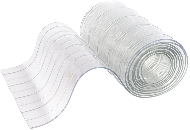 Alt view image 7 of 7 - Vinyl Strip Curtain PVC Replacement Strip Door Clear Plastic Strips Freezer Curtains for Dog House Door Flap, Winter, Commercial, Warehouse Doors, 8 Inches x 8 feet