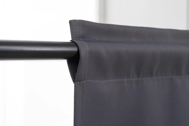 Alt view image 3 of 7 - Rod Pocket Tier Curtain - Half Blackout Curtain for Kitchen, Bathroom, Cabinet, Basement, 30 Inches Wide and 24 Inches Long, Dark Grey, 2 Panels
