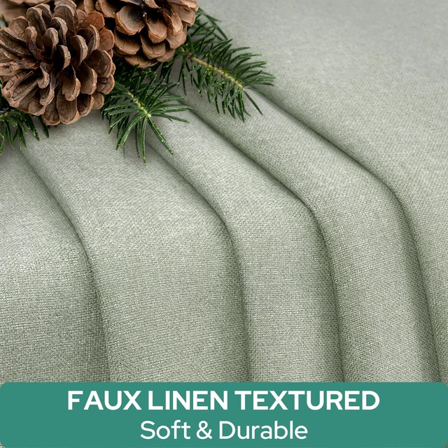 Alt view image 4 of 7 - 100% Blackout Linen Door Curtains for French Door 26x20 Inch | Sage Green, 100% Light Blocking, Thermal Insulated, No Drilling, UV Protection, Door Window Curtains, Including 1 Tieback