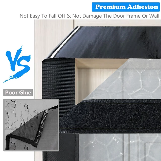 Alt view image 7 of 7 - Magnetic Thermal Insulated Door Curtain,Waterproof EVA Door Cover,Fit Doors Size 34"x96",Temperature Protection Insulated Doorway Curtain Partition,Patio Self-Closing Doors Net Screen