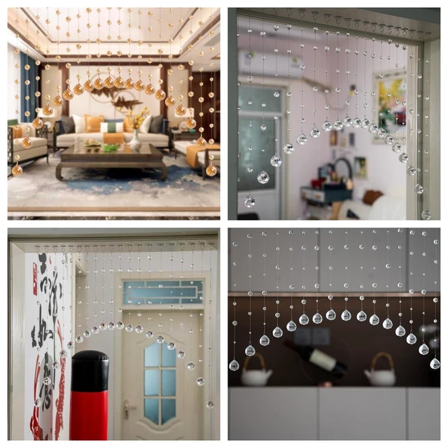 Alt view image 6 of 7 - 20 Strings Crystal Beaded Curtain, Arched Door String Curtain, Hanging Doorway Room Divider Suitable for Home, Coffee House, Bedroom, Restaurant. (Clear)