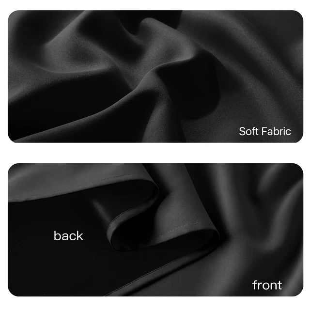 Alt view image 5 of 7 - 100% Blackout French Door Curtain for Door Window, Dual Rod Pocket | No Coating, Privacy Assured, Thermal Insulated, Room Darkening, Drape for Front/Back Door, Black, W 26 x L 72, 1 Panel