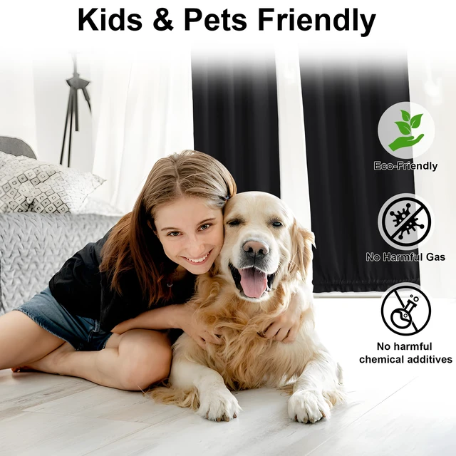 Alt view image 6 of 7 - 100% Blackout French Door Curtain for Door Window, Dual Rod Pocket | No Coating, Privacy Assured, Thermal Insulated, Room Darkening, Drape for Front/Back Door, Black, W 26 x L 72, 1 Panel