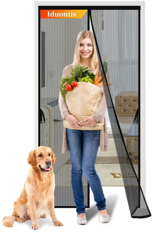 Main image of Magnetic Screen Door - Fits Door Opening 36 x 82 in, Actual Screen Size 38"x83", Hands Free Mesh Partition,Heavy Duty Curtain Keeps Bugs Out, Frame Hook & Loop, Pet and Kid Friendly
