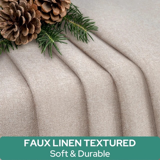Alt view image 2 of 7 - 100% Blackout Linen Door Curtains for French Door 26x72 Inch | Natural, 100% Light Blocking, Thermal Insulated, No Drilling, UV Protection, Door Window Curtains, Including 1 Tieback