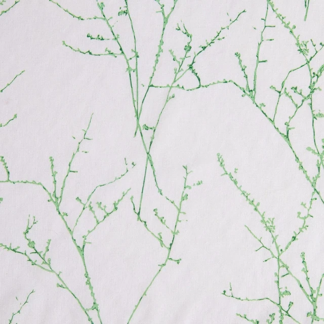 Alt view image 4 of 5 - French Door Curtains Set of 2 Panels Floral Botanical Print Sidelight for Front Door Faux Linen Printed Semi-Sheer with Top and Bttom Rod Pocket(Branch Green,25W x 40L)