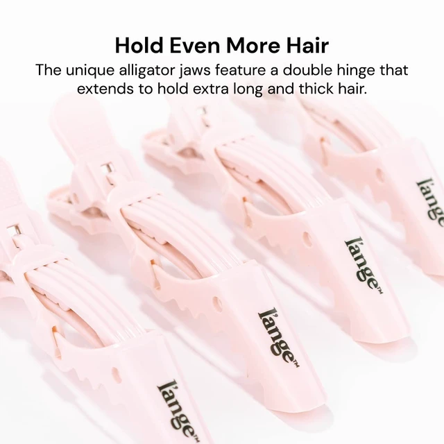 Alt view image 2 of 5 - Hair Clips | Wide Teeth | Double-Hinged Design | For Sectioning & Securing Hair | Professional Styling Results | 4-Pack (Blush)
