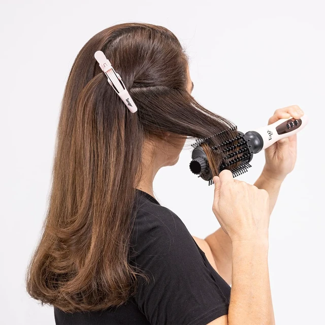 Alt view image 3 of 5 - Hair Clips | Wide Teeth | Double-Hinged Design | For Sectioning & Securing Hair | Professional Styling Results | 4-Pack (Blush)