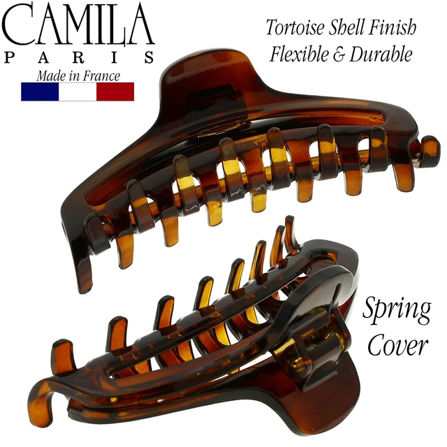Alt view image 4 of 7 - Paris CP2370 French Hair Clips for Women, 3.5" Medium Claw Clip Strong Hold All Day, Girl Large Claw Clips for Thick Hair, No Damage No Slip Flat Clip for Women. Made in France