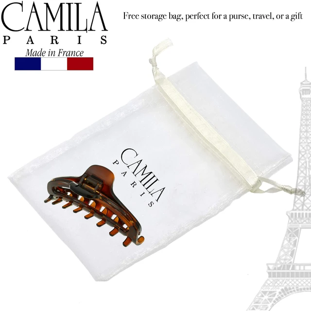 Alt view image 6 of 7 - Paris CP2370 French Hair Clips for Women, 3.5" Medium Claw Clip Strong Hold All Day, Girl Large Claw Clips for Thick Hair, No Damage No Slip Flat Clip for Women. Made in France