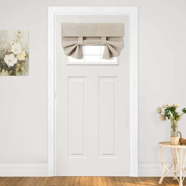 Main image of Blackout Door Curtains for French Door 26x20 Inch Natural | Room Darkening, Thermal Insulated, No Drilling, UV Protection, Door Window Curtains, with 1 Adhensive Tape