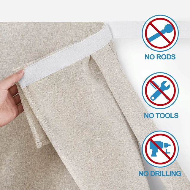 Alt view image 3 of 7 - Tricia Room Darkening Curtains for French Door,Door Curtain Blinds | Nature Linen Blended, Privacy Protection, Roll Up, Drapes for Sightseeing and Window Decor, W26 x L69, Khaki, 1 Panel