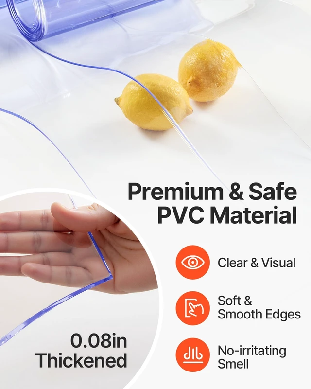 Alt view image 5 of 7 - PVC Strip Curtain, 84" Height x 38" Width, 0.08" Thickness, 6PCS Clear, Freezer & Cooler Door Strips, 50% Overlap Visit the Store