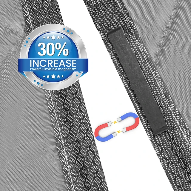 Alt view image 5 of 7 - Insulated Door Curtain Fit 36x82in, Door Curtains Size 38x84in | Cover Block Cotton Magnetic Thermal Curtain for Winter, Thermal Doors Curtain for Doors Blocking Wind and Snow
