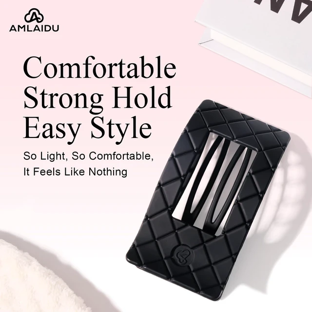 Alt view image 2 of 7 - Flat Hair Claw Clips for Women Thin Thick Hair | Stylish Strong Hold Non Slip Square Hair Clips, Cozy French Lay Down Hairclips, Beige, Light Brown, Dark Brown, Black, 4 Pcs