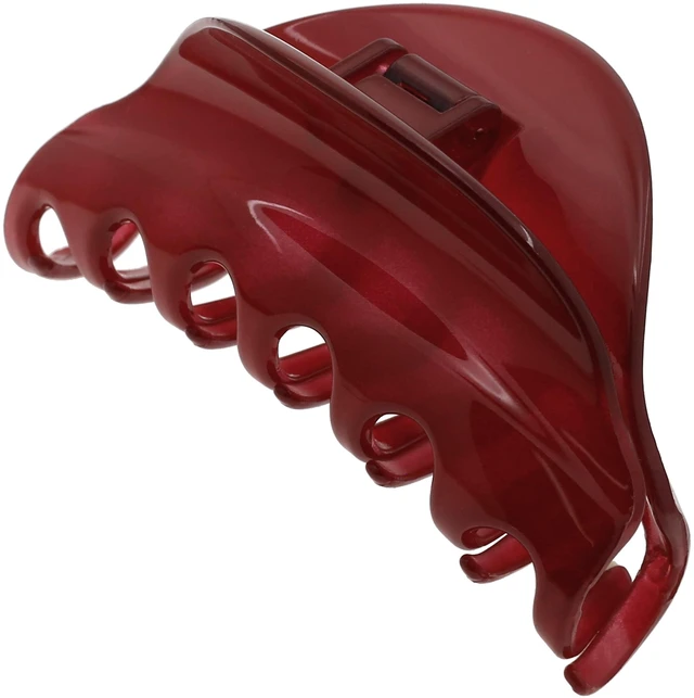 Main image of Paris CP2529 French Hair Clips for Women, 3.75" Red Large Claw Clip Strong Hold All Day, Girl Large Claw Clips for Thick Hair, No Damage No Slip Flat Clip for Women. Made in France