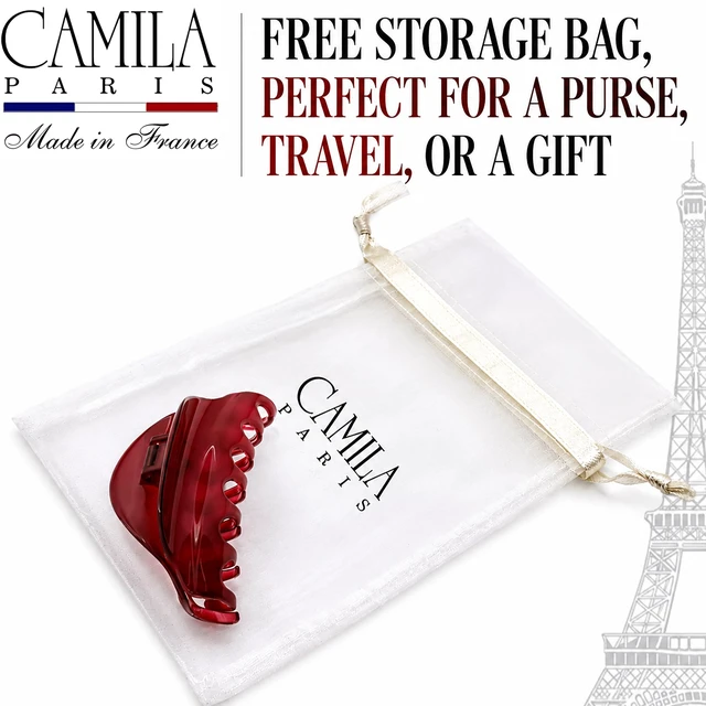 Alt view image 7 of 7 - Paris CP2529 French Hair Clips for Women, 3.75" Red Large Claw Clip Strong Hold All Day, Girl Large Claw Clips for Thick Hair, No Damage No Slip Flat Clip for Women. Made in France