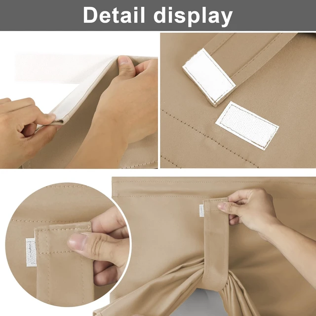 Alt view image 3 of 7 - 100% Blackout Door Curtains for Windows and Doors. | Mocha 24x38 InchesPrivacyprotected, lightblocking, noisereducing. Notool installation within 3 minutes.