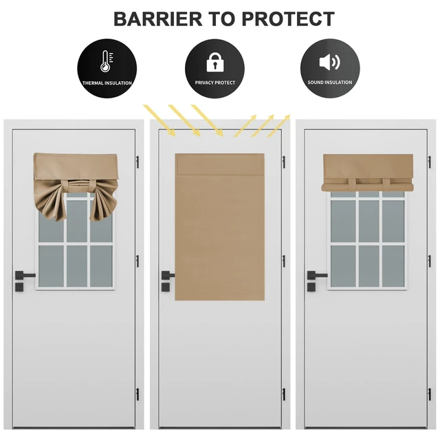 Alt view image 4 of 7 - 100% Blackout Door Curtains for Windows and Doors. | Mocha 24x38 InchesPrivacyprotected, lightblocking, noisereducing. Notool installation within 3 minutes.