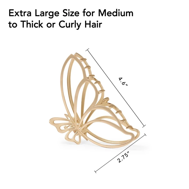 Alt view image 5 of 7 - Gilded Wing Clip Large Chic Gold Metal Hair Clip for Women, Hair Accessory for Styling & Everyday Wear, Clip For Medium,Thick or Curly Hair, Ideal Gift For Women, Perfect for Updos