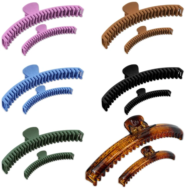 Main image of 12Pcs Hold Everything Claw Clip, Colorful Double Row Claw Clip | 2 Size 4.7 Inch and 2.5 Inch, Strong Clip Non-Slip Claw Clips Set for Thick, Thin, Straight, Curly Hair (6 Colors)