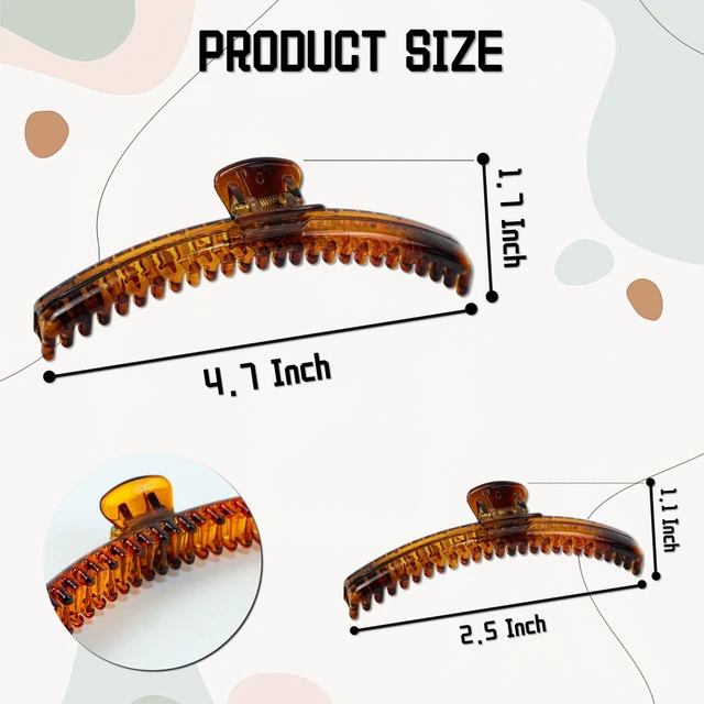 Alt view image 2 of 7 - 12Pcs Hold Everything Claw Clip, Colorful Double Row Claw Clip | 2 Size 4.7 Inch and 2.5 Inch, Strong Clip Non-Slip Claw Clips Set for Thick, Thin, Straight, Curly Hair (6 Colors)