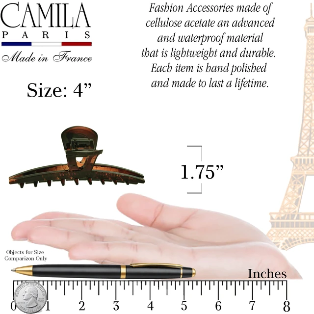 Alt view image 3 of 7 - Paris CP2371 French Hair Clip for Women, Narrow, Strong Hold Grip Double Tooth Girls Hair Claw Clips Jaw, Fashion Durable Styling Hair Accessories for Women, Made in France