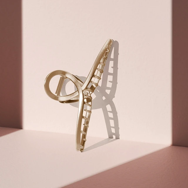 Alt view image 5 of 7 - French Twist Claw Clip, Chic Metal Hair Clip for Women, Gold | Elegant Hair Accessory, Updos & Half-Up Styles, Everyday Wear & Styling, Soft Gold Finish, Stylish Gift for Women