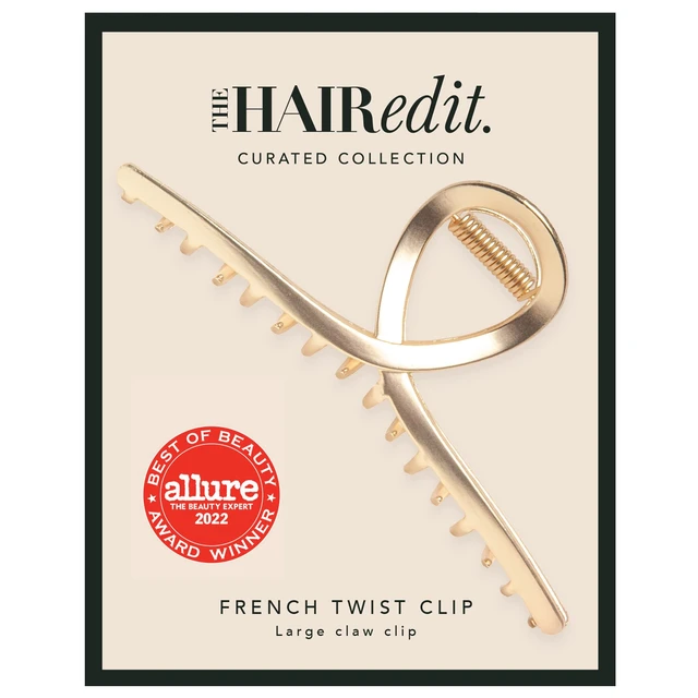Alt view image 6 of 7 - French Twist Claw Clip, Chic Metal Hair Clip for Women, Gold | Elegant Hair Accessory, Updos & Half-Up Styles, Everyday Wear & Styling, Soft Gold Finish, Stylish Gift for Women