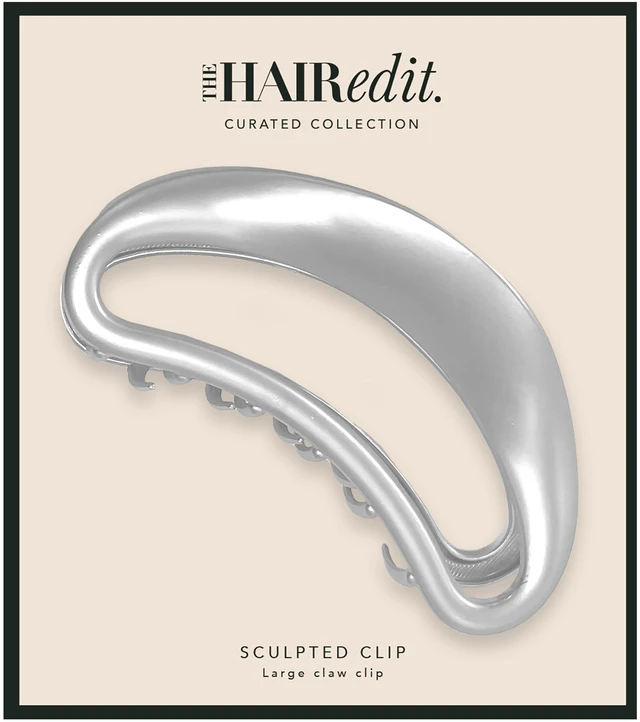 Alt view image 7 of 7 - Sculpted Silver Claw Clip, Large Metal Matte Silver Hair Clip for Women, Strong Hold Claw Clip for Updos & Half Up Styles, Hair Clip for All Hair Types, Everyday Cute Hair Accessories
