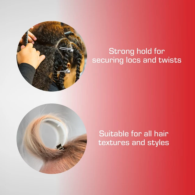 Alt view image 4 of 7 - 80pcs 1.75" Slide-In Hair Clips, Durable Metal Curl Setting Clips for Hairdressing, Sectioning & Retwisting, Rust-Free Hair Pins for Dreads, Dreadlocks, & Twist Styles