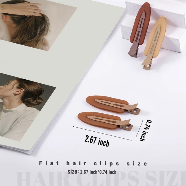 Alt view image 2 of 7 - 10 Pcs Creaseless No Crease No Bend Flat Hair Clips For Styling Non Slip Makeup Clips For Women Salon Hairstyle,Matte Black Brown Beige