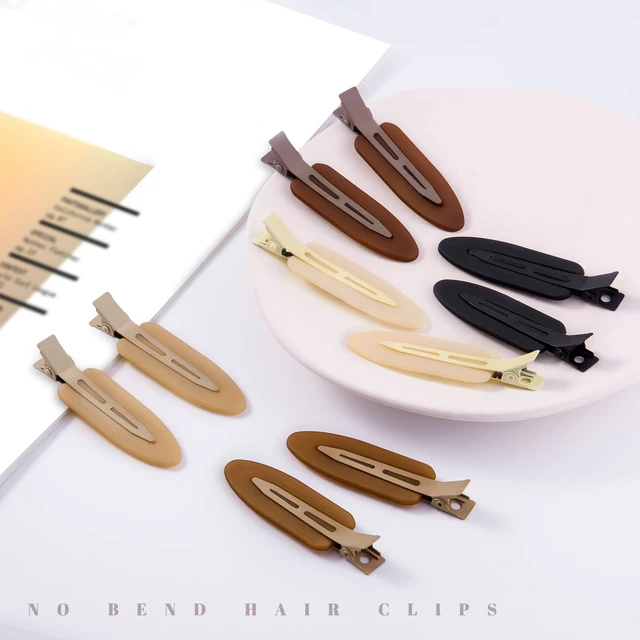 Alt view image 3 of 7 - 10 Pcs Creaseless No Crease No Bend Flat Hair Clips For Styling Non Slip Makeup Clips For Women Salon Hairstyle,Matte Black Brown Beige